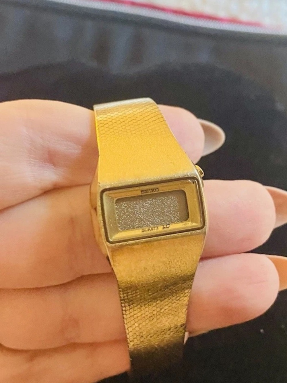 Vintage Seiko Quartz Lc. Gold Ladies Watch 813396 L0125029 Cocktail Digital
